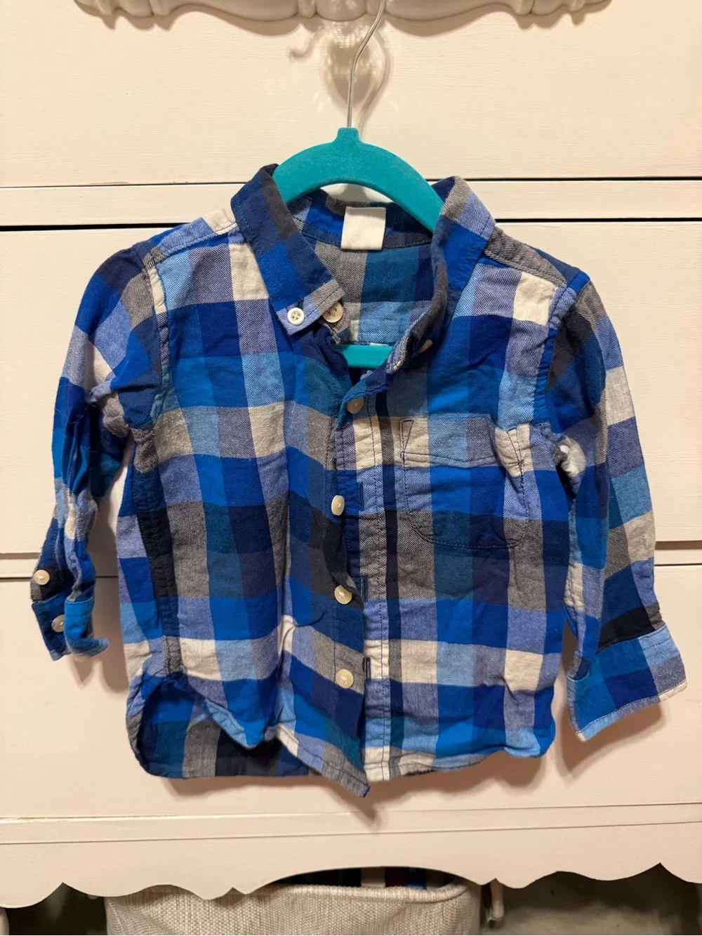 5 FOR $10 BABY BUNDLE - baby GAP Blue Plaid Button-Down Shirt